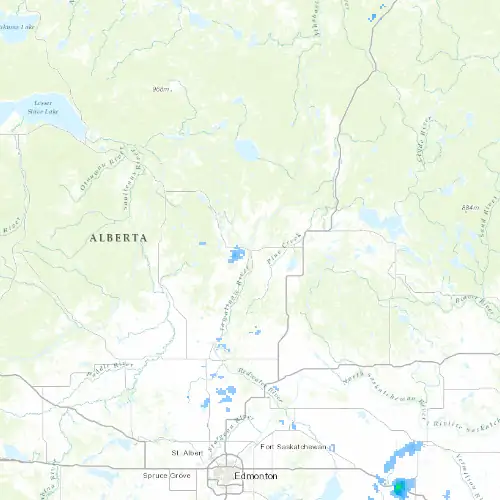 Radar near Athabasca at now — 9:00 pm MDT, Mon Sep 7