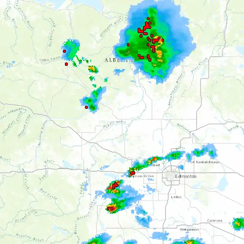 Radar near Barrhead at now — 10:48 pm MDT, Fri Jul 10