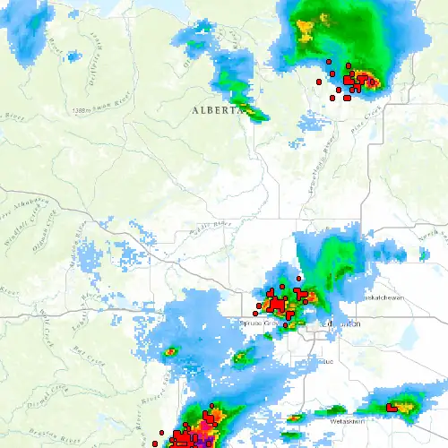 Radar near Barrhead at now — 12:00 am MDT, Sat Jul 11