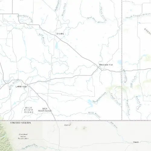 Radar near Bow Island at now — 10:54 pm MDT, Fri Jul 10