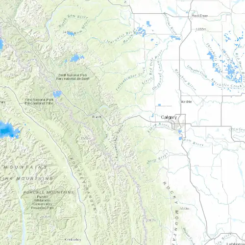 Radar near Bow Valley (Provincial Park) at now — 11:00 pm MDT, Fri Jul 10