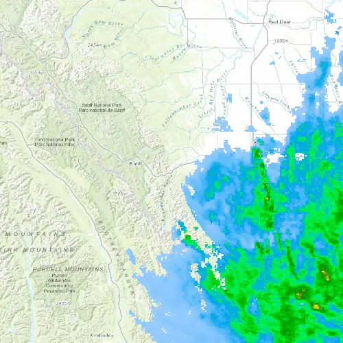 Radar near Bow Valley (Provincial Park) at now — 9:06 pm MDT, Mon Sep 7