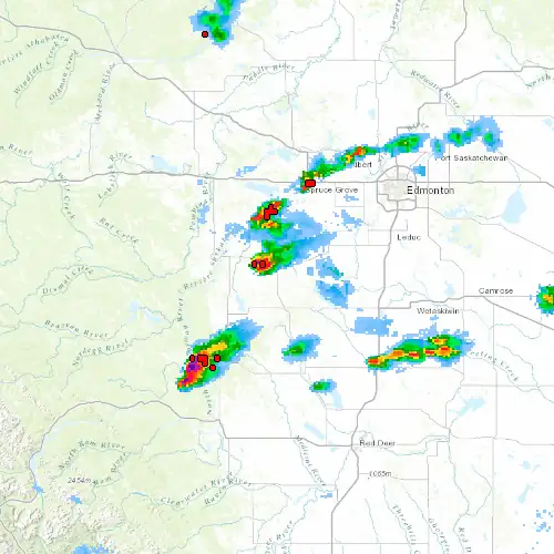 Radar near Breton at now — 10:48 pm MDT, Fri Jul 10