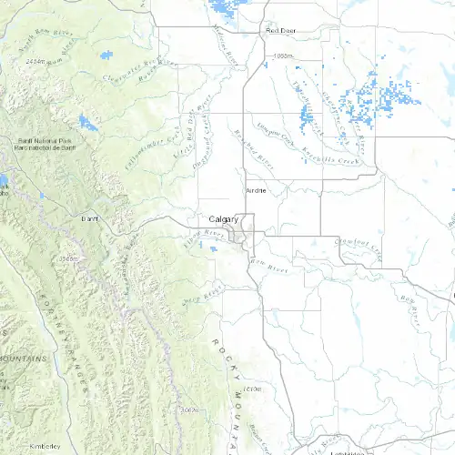 Radar near Calgary (Olympic Park) at now — 12:06 am MDT, Sat Jul 11