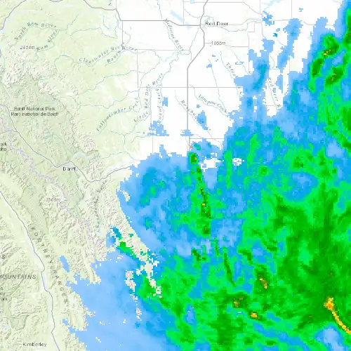 Radar near Calgary (Olympic Park) at now — 9:06 pm MDT, Mon Sep 7