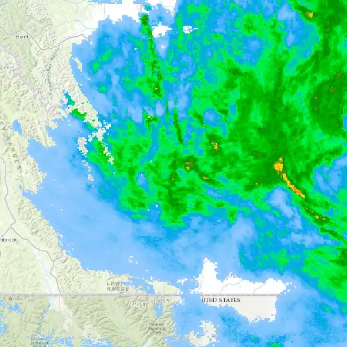 Radar near Claresholm at now — 9:00 pm MDT, Mon Sep 7