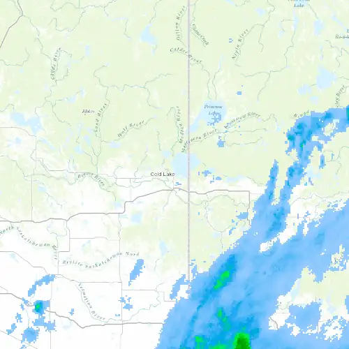 Radar near Cold Lake at now — 9:00 pm MDT, Mon Sep 7