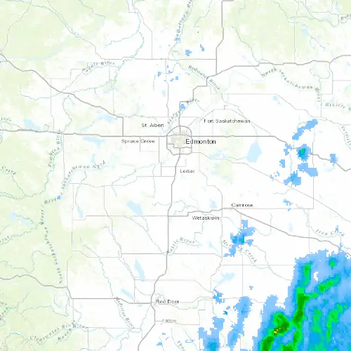 Radar near Edmonton (Int'l Aprt) at now — 9:06 pm MDT, Mon Sep 7