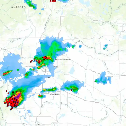 Radar near Elk Island (National Park) at now — 12:12 am MDT, Sat Jul 11