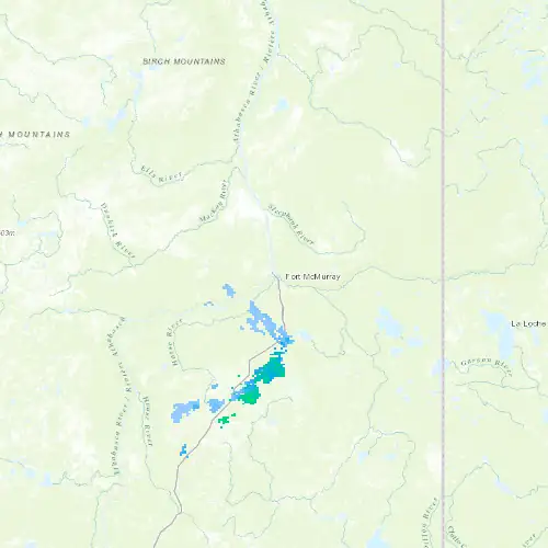 Radar near Fort McMurray at now — 9:06 pm MDT, Mon Sep 7