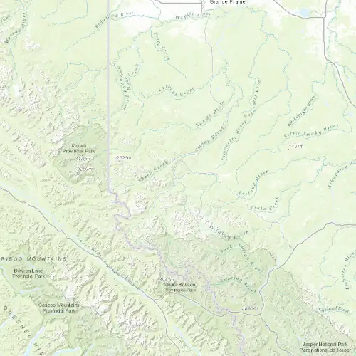 Radar near Grande Cache at now — 9:00 pm MDT, Mon Sep 7