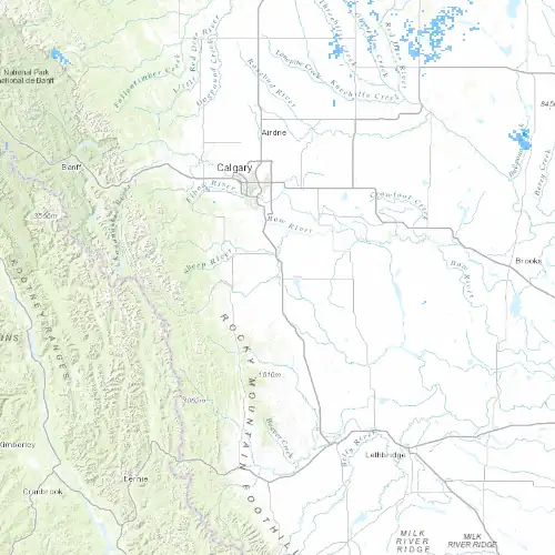 Radar near High River at now — 12:00 am MDT, Sat Jul 11