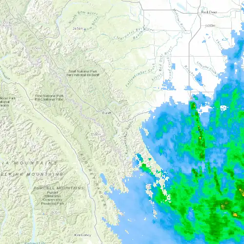 Radar near Kananaskis (Nakiska Ridgetop) at now — 9:06 pm MDT, Mon Sep 7