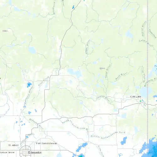 Radar near Lac La Biche at now — 9:06 pm MDT, Mon Sep 7