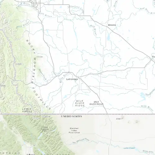 Radar near Lethbridge at now — 10:48 pm MDT, Fri Jul 10