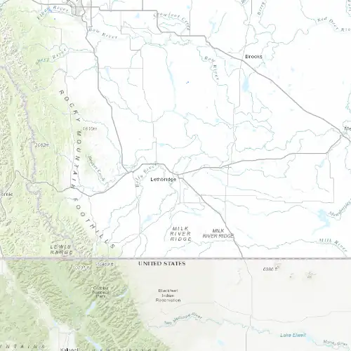 Radar near Lethbridge at now — 12:00 am MDT, Sat Jul 11