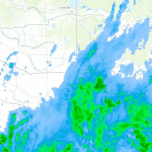 Radar near Lloydminster at now — 9:00 pm MDT, Mon Sep 7