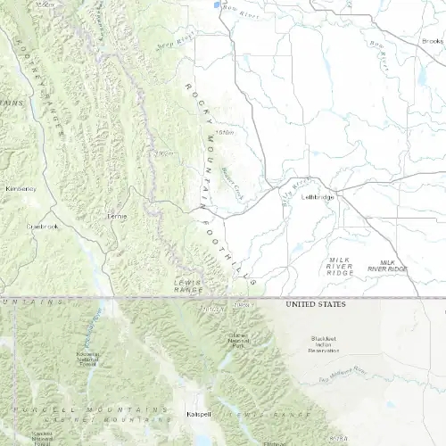Radar near Pincher Creek at now — 11:00 pm MDT, Fri Jul 10