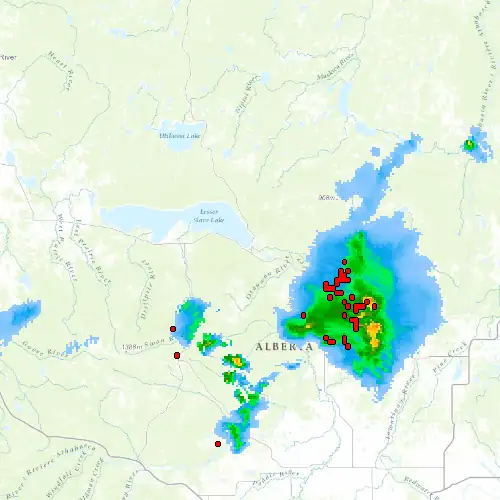 Radar near Slave Lake at now — 10:54 pm MDT, Fri Jul 10