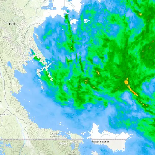 Radar near Stavely at now — 9:00 pm MDT, Mon Sep 7