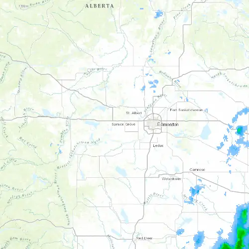 Radar near Stony Plain at now — 9:00 pm MDT, Mon Sep 7