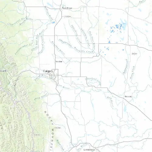 Radar near Strathmore at now — 10:48 pm MDT, Fri Jul 10