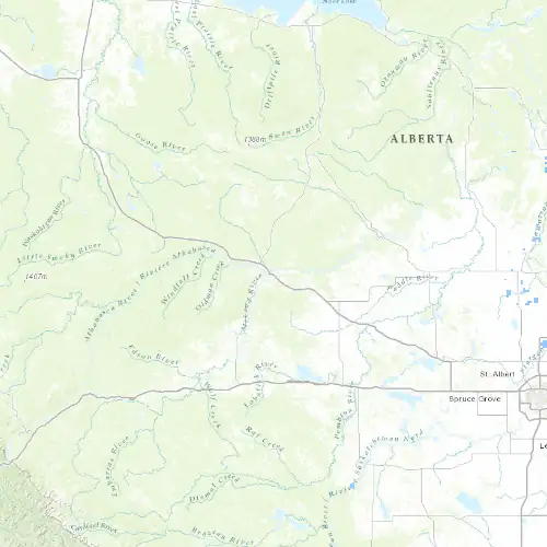 Radar near Whitecourt at now — 9:06 pm MDT, Mon Sep 7
