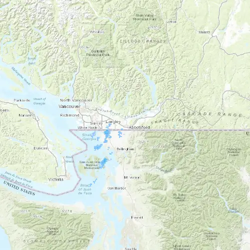 Radar near Abbotsford at now — 9:48 pm PDT, Fri Jul 10