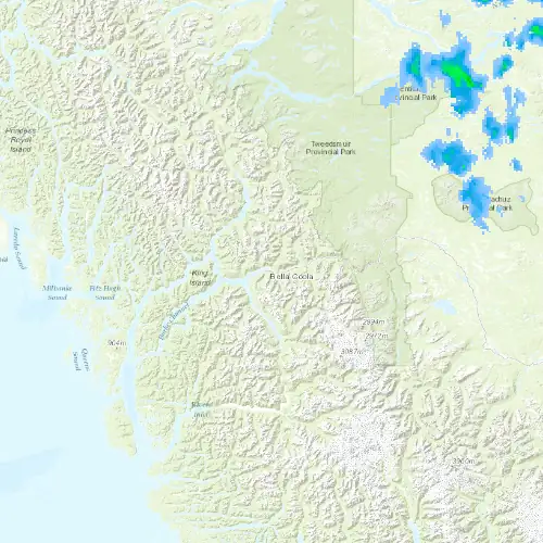 Radar near Bella Coola at now — 9:54 pm PDT, Fri Jul 10