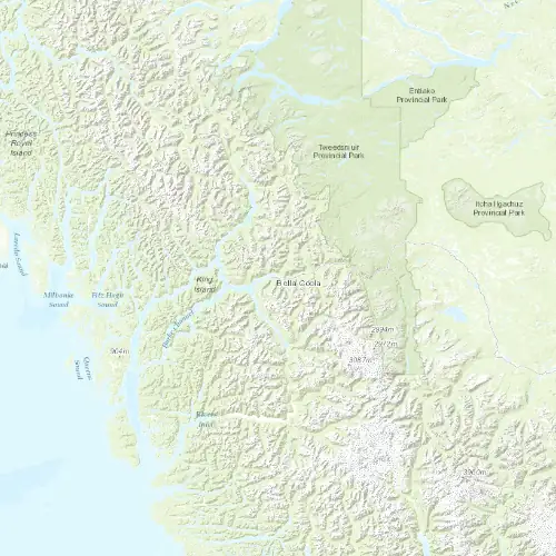 Radar near Bella Coola at now — 8:00 pm PDT, Mon Sep 7