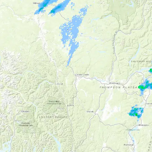 Radar near Cache Creek at now — 9:48 pm PDT, Fri Jul 10