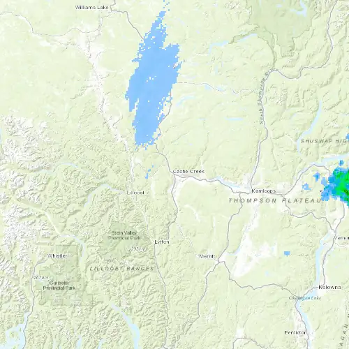 Radar near Cache Creek at now — 11:00 pm PDT, Fri Jul 10