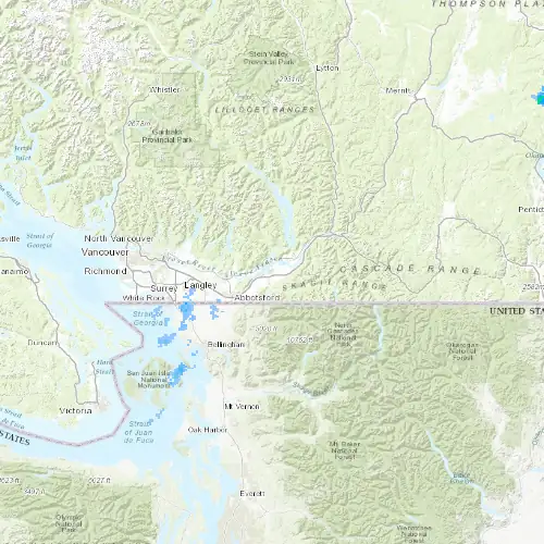 Radar near Chilliwack at now — 9:48 pm PDT, Fri Jul 10