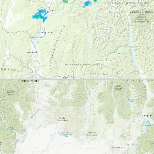 Radar near Grand Forks at now — 10:00 pm PDT, Fri Jul 10