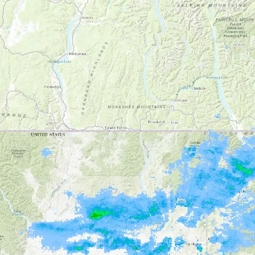 Radar near Grand Forks at now — 8:00 pm PDT, Mon Sep 7