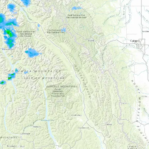 Radar near Invermere at now — 10:48 pm MDT, Fri Jul 10