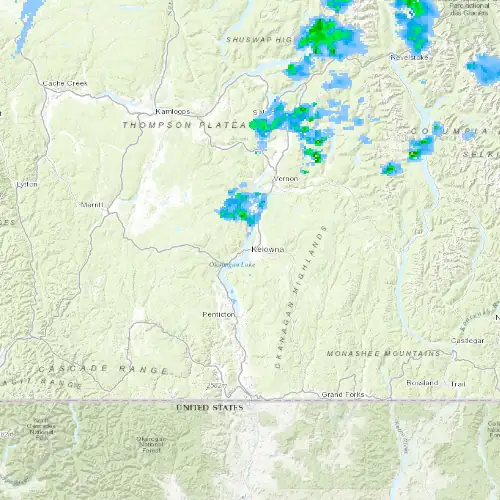 Radar near Kelowna at now — 9:48 pm PDT, Fri Jul 10