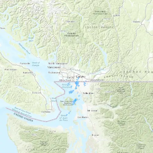 Radar near Langley at now — 9:48 pm PDT, Fri Jul 10