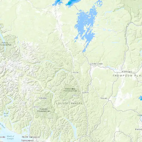 Radar near Lillooet at now — 9:54 pm PDT, Fri Jul 10