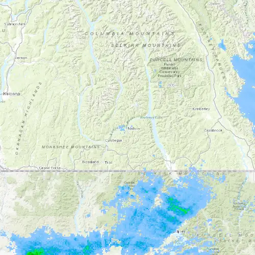 Radar near Nelson at now — 7:54 pm PDT, Mon Sep 7