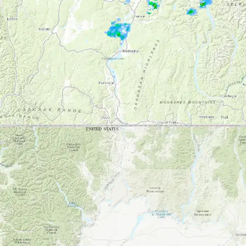 Radar near Osoyoos at now — 9:48 pm PDT, Fri Jul 10