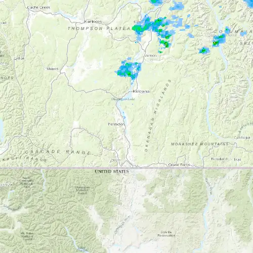 Radar near Penticton at now — 9:48 pm PDT, Fri Jul 10