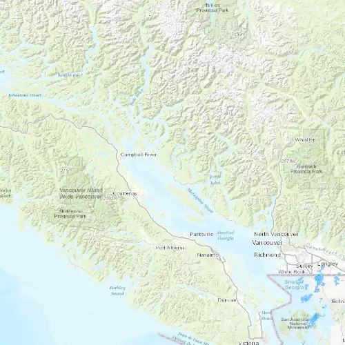 Radar near Powell River at now — 9:48 pm PDT, Fri Jul 10