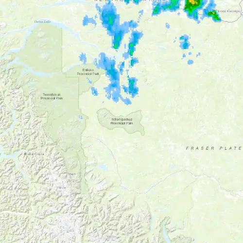 Radar near Puntzi Mountain at now — 11:06 pm PDT, Fri Jul 10