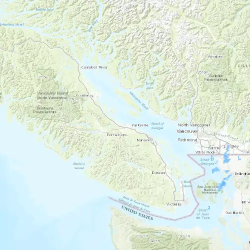 Radar near Qualicum Beach at now — 9:54 pm PDT, Fri Jul 10