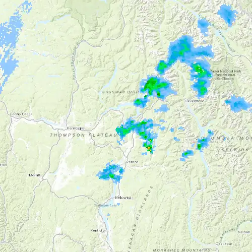 Radar near Salmon Arm at now — 9:54 pm PDT, Fri Jul 10