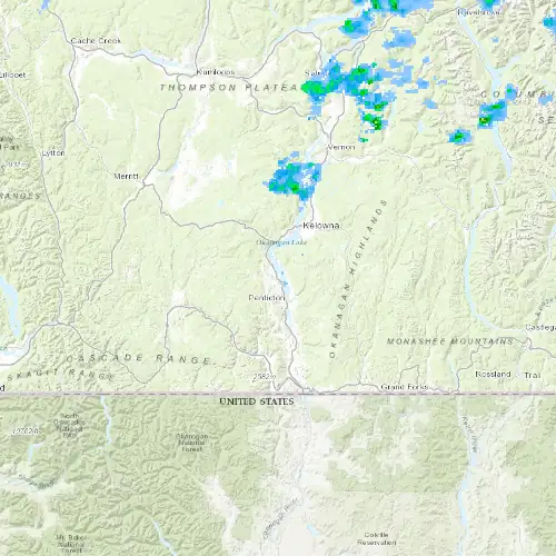 Radar near Summerland at now — 9:48 pm PDT, Fri Jul 10