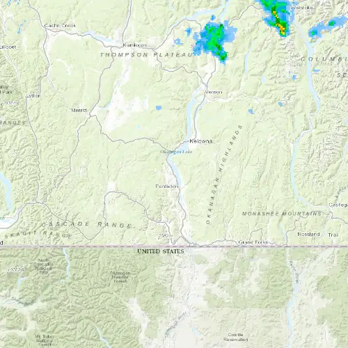 Radar near Summerland at now — 11:00 pm PDT, Fri Jul 10
