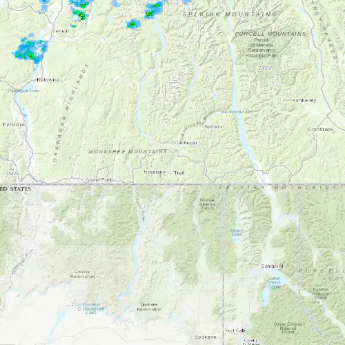 Radar near Trail at now — 9:48 pm PDT, Fri Jul 10