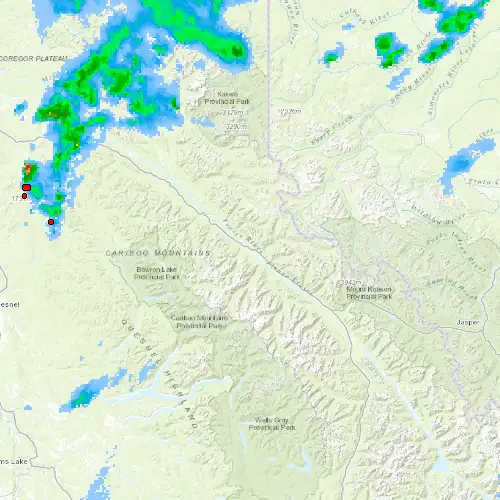 Radar near Valemount at now — 11:00 pm PDT, Fri Jul 10
